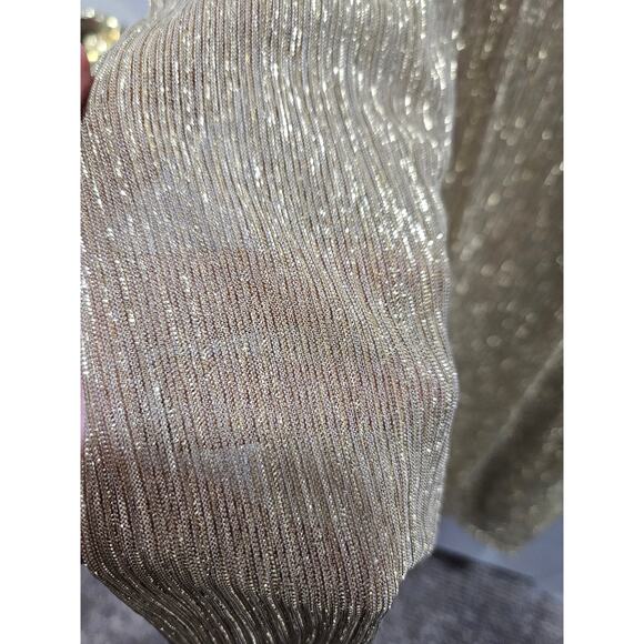 Lulus Jovial Occasion Gold Metallic High Rise Maxi Skirt Lined Size S - Picture 4 of 8